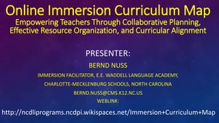 Immersion Curriculum Map Presentation | PPTX
