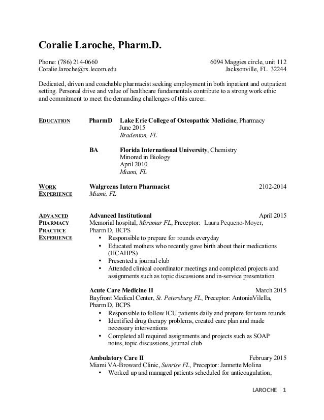 coralie laroche cv lecom letter of recommendation