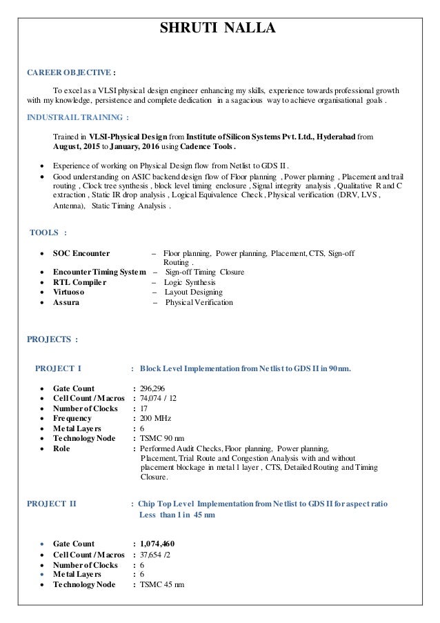 16+ Asic physical design engineer resume information