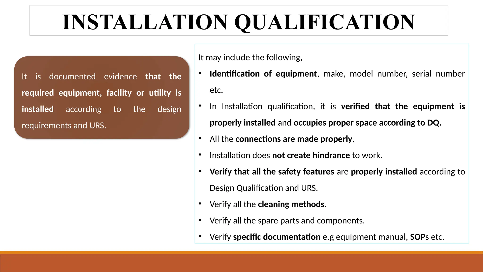 URS, DQ, IQ, OQ AND PQ OF THE FACILITIES. M PHARM 1ST YEAR , JADAVPUR ...