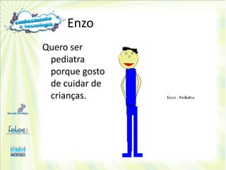 Enzo
Quero ser
 pediatra
 porque gosto
 de cuidar de
 crianças.
 