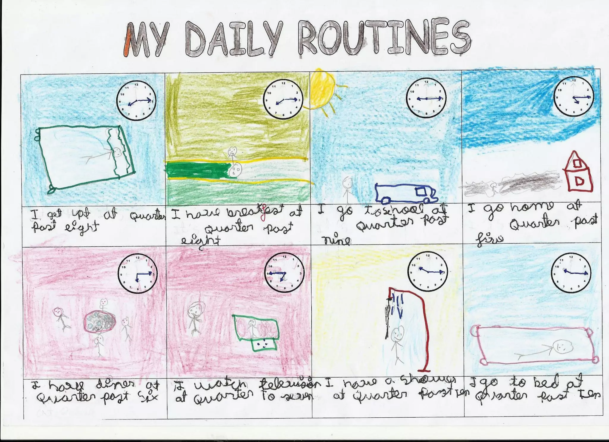4º A My daily routines. La clase de Mery / Mery's classroom | PDF