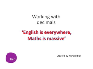 Working with
decimals
Created by Richard Bull
 