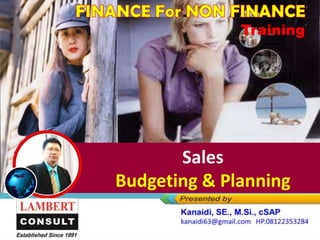 Sales
Budgeting & Planning
 
