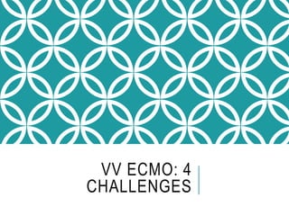 VV ECMO: 4
CHALLENGES
 