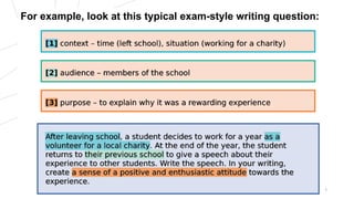For example, look at this typical exam-style writing question:
4
 