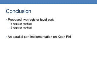 Register Sort Xeon Phi final | PPTX