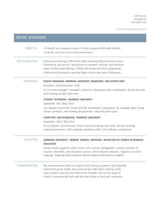 Resume PDF - Resume 1 320 