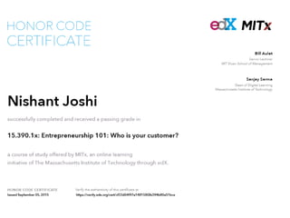 Enterpreneurship 101 certificate