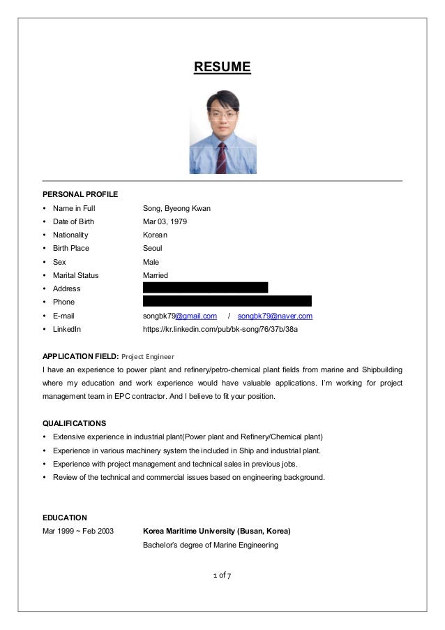 Resume BK Song Linkedin