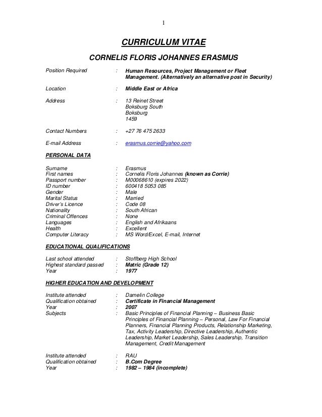 Europass cv download picture