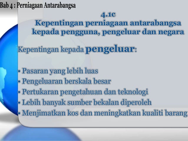 Perdagangan Tingkatan 4 (Bab4 Perniagaan Antarabangsa)