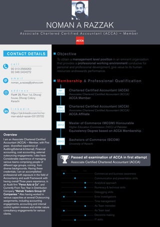 Noman Razzak - ACCA Member | PDF