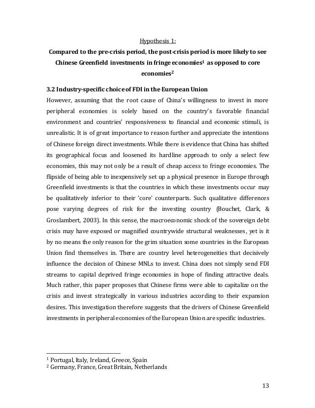 Master thesis in financial crisis