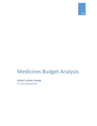 2015
Medicines Budget Analysis
DISTRICT LAYYAH, PUNJAB
BY: LAILA RUBAB JASKANI
 
