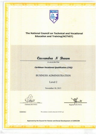 Ms. Brown's  Qualifications