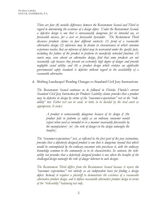 products liability issues in florida florida verdict form