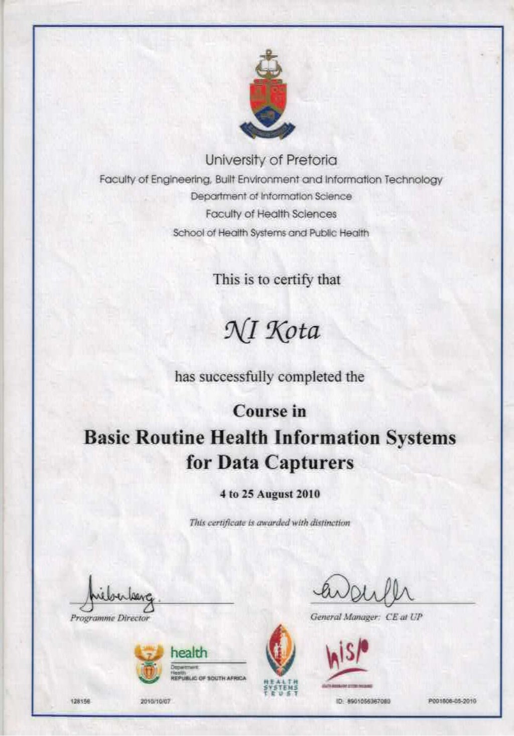 DATA CAPTURE CERTIFICATE PDF