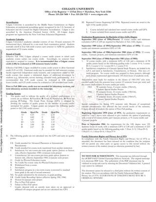 Official Colgate University Transcript | PDF