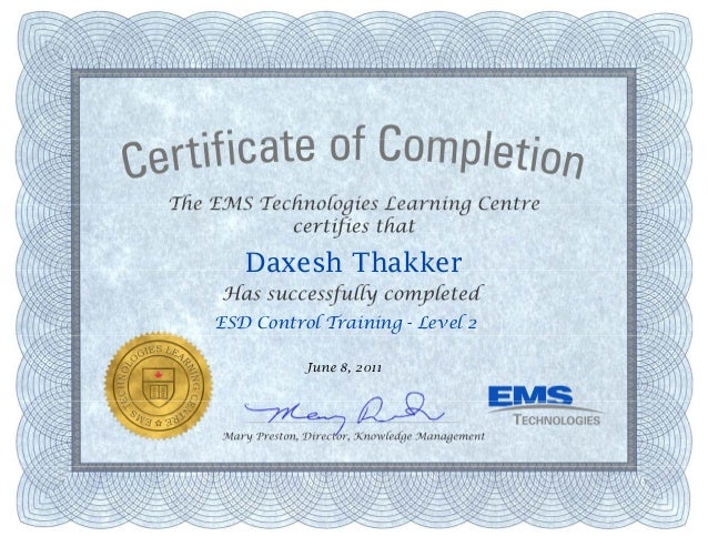 training certificate