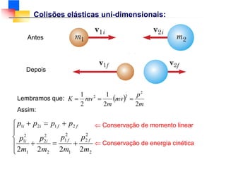 aula de fisica colisões - elastica-inelastica | PDF