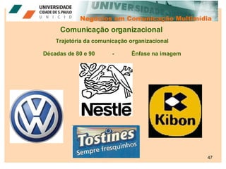 Negócios em Comunicação Multimídia Comunicação organizacional Trajetória da comunicação organizacional Décadas de 80 e 90 ...