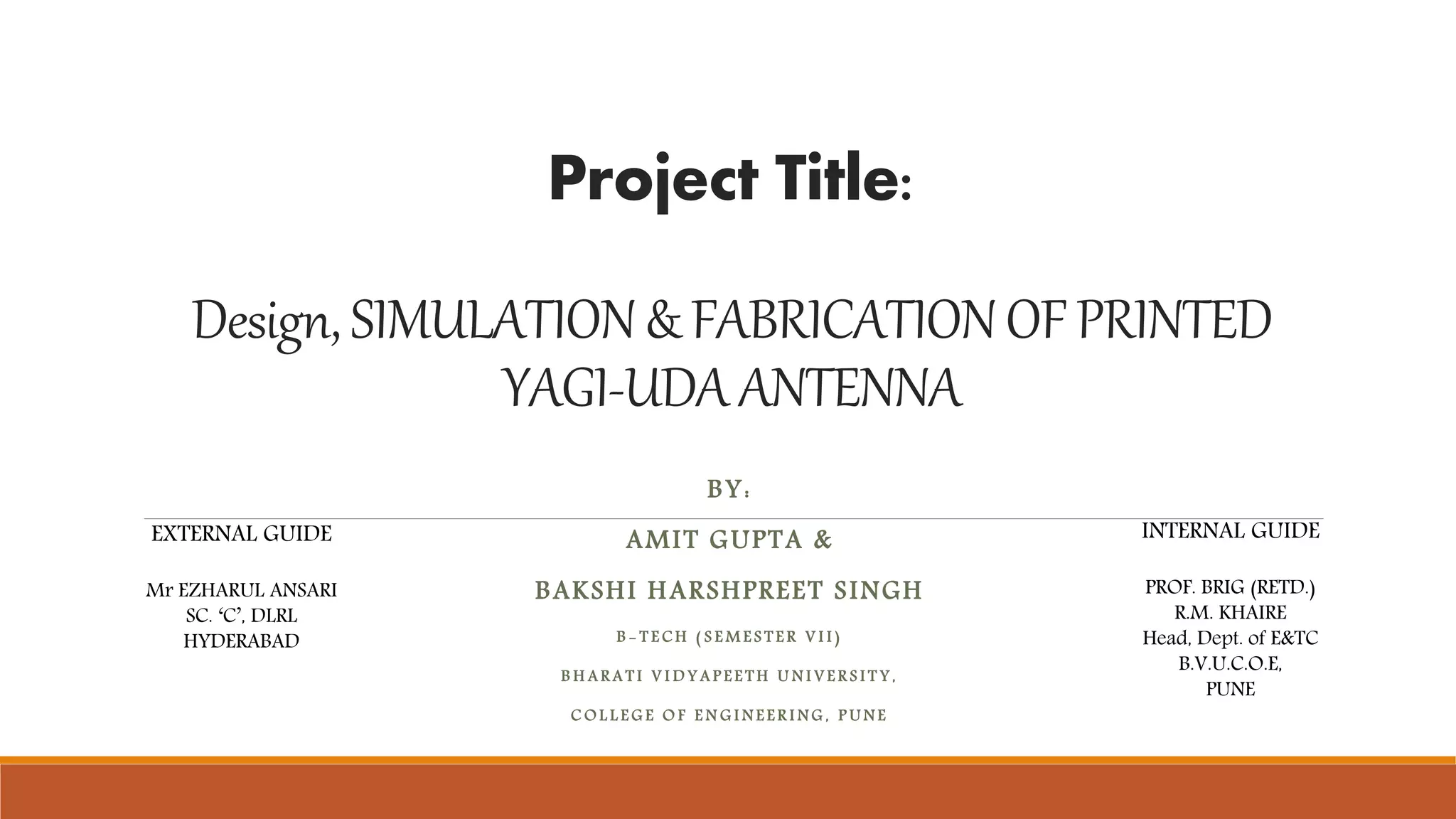 Printed Yagi uda Antenna | PPTX