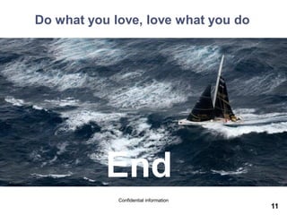 Make/Strategy/Work Confidential information
11
Adriaan Zijlstra
adriaanzijlstra@bergtc.nl
06-51071131
Do what you love, love what you do
End
v
 