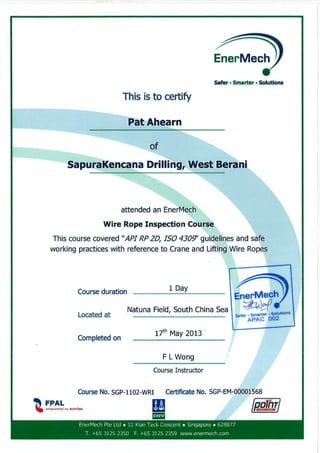 Wire rope inspection