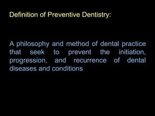 Lecture 1 introduction to preventive dental health | PDF