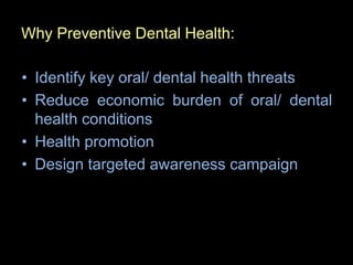Lecture 1 introduction to preventive dental health | PDF