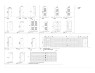 7'
2'-10"
RO 3'-2"
7'
2'-10"
RO 3'-2"
2'-8"
RO 3"
7'
OVERHEAD SECTIONAL STEEL DOORS WITH PERFORATED COPPER INFILL PANELS WITH
AUTOMATIC REMOTE FOR OPERATOR
OVERHEAD DOOR COMPANY OF SAN DIEGO
T. 858 547 3600 E.ODCSoCal@OVERHEADDOOR.COM
3'
7'
RO 3'-4"
9'
3' 3'
RO7'-2"
RO7'-2"
RO7'-2"
RO7'2"
RO9'-2"
3'
7'
RO7'-2"
7'
3' 3'
RO7'-2"
8'
3'
D1
SWINGING
T
6'-8" 3'
RO 3'-4"RO6'-10"
3'
8'
RO 3'-4"
RO6'-10"
3'
8'
RO 3'-4"
RO8'-2"
SC WOOD
D2A D3 D4 D5 D6
SWINGING
SC WOOD
SWINGING
SC WOOD WITH GLASS
SWINGING
SC WOOD WITH WOODEN LOUVERS
SWINGING
SC DOOR HM FRAME WITH METAL LOUVERS
SWINGING
SC WOOD WITH WOODEN LOUVERS
D7 D8 D9 D10 D11 D12
SWINGING
SC WOOD
SWINGING
HM DOOR W HM FRAME W PH
PAIR SWINGING
HM DOOR HM FRAME / METAL LOUVERS
SWINGING
HM DOOR HM FRAME / METAL LOUVERS
PAIR SWINGING
HC ALUMINUM / GLASS (TEMPERED)
SWINGING
H ALUMINUM / GLASS (TEMPERED)
D16
OVERHEAD SECTIONAL STEEL DOORS WITH PERFORATED COPPER INFILL
PANELS WITH AUTOMATIC REMOTE FOR OPERATOR
OVERHEAD DOOR COMPANY OF SAN DIEGO
T. 858 547 3600 E.ODCSoCal@OVERHEADDOOR.COM
D17
RO8'-2"
D2B SWINGING
SC WOOD
D13
SWINGING
SC WOOD
3'
8'
RO 3'-4"
RO7'2"
3'
7'
RO 3'-4"
RO7'2"
D14 SWINGING
HM DOOR HM FRAME WITH PH
3'
7'
RO 3'-4"
RO7'2"
D15 SWINGING
HM DOOR HM FRAME WITH PH
3'
7'
RO 3'-4"
RO7'2"
SWINGING
HM DOOR HM FRAME WITH LOCK
3'
7'
RO 3'-4"
RO7'2"
D18
SWINGING
HM DOOR HM FRAME
D19
LEGEND
SC SOLID CORE WOOD
HM HOLLOW METAL
WD WOOD
AL ALUMINUM
8'
3'
RO7'-2"
RO 3'-4"
8'-4"
20'1'-1
3
8
" 1'-2
1
16
"
3' 20' 3'
8'-4"
3'-8" 3'-8"
7'
1'-9" 5"
 