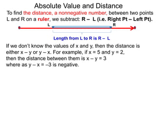 Distance Using Absolute Value 4 absolute value and distance x | PPTX