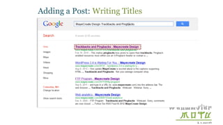 Adding a Post: Writing Titles
 
