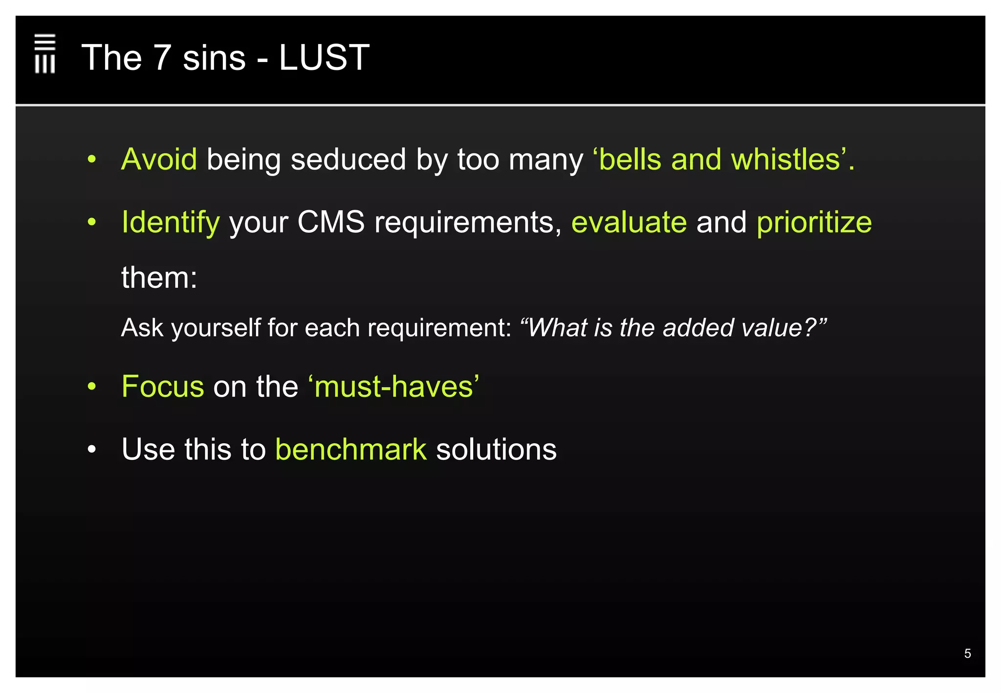 Emakina Academy #13 : The Seven Sins of CMS implementation