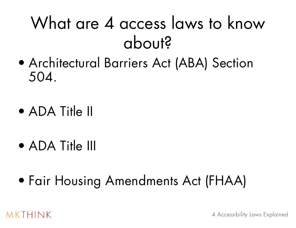 4 Accessibility Laws governing Architectural Building