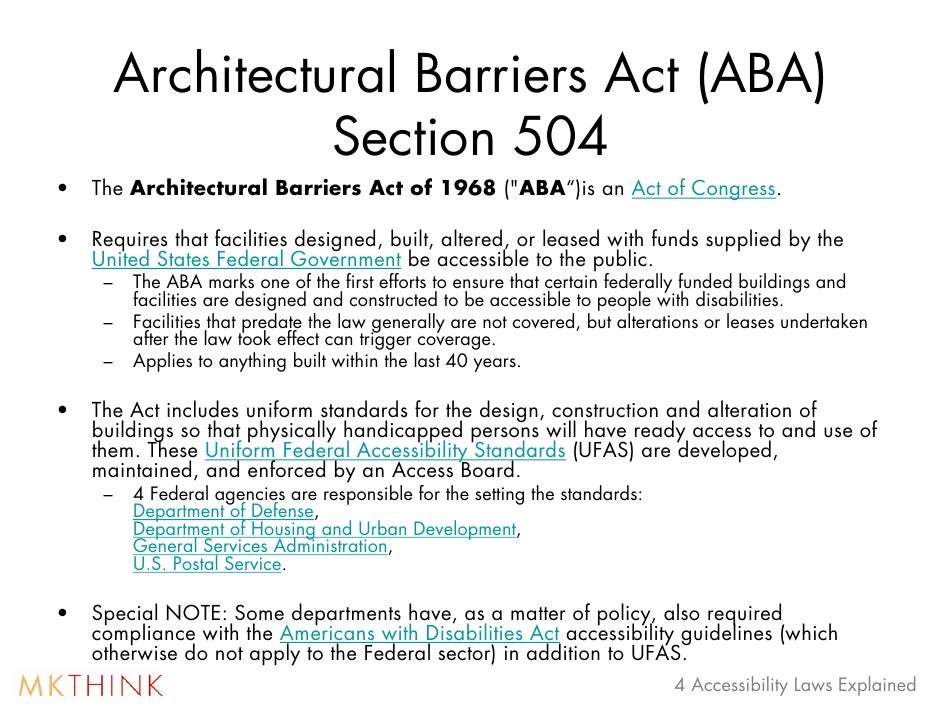 4 Accessibility Laws governing Architectural Building