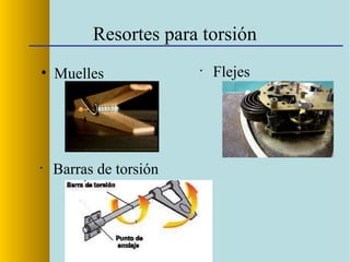 Resortes para torsión
• Muelles
•
Barras de torsión
•
Flejes
 