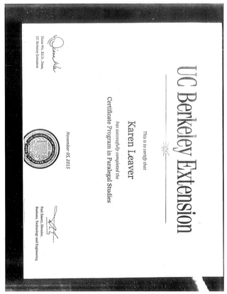 UC Berkeley Certificate