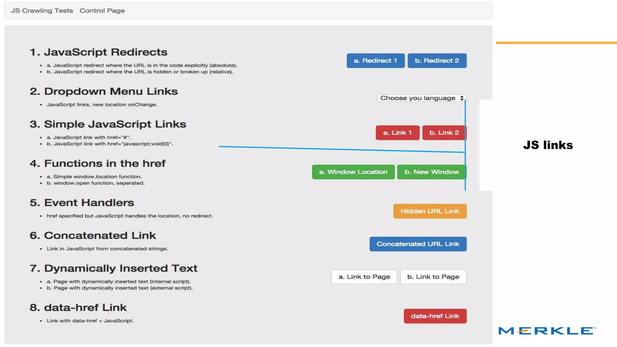 #MRKGsummit15 @MerkleRKG
The Era of Dynamic Sites and SEO
22
JS links
 