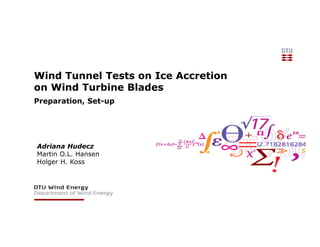 Wind Tunnel Tests on Ice Accretion
on Wind Turbine Blades
Preparation, Set-up




Adriana Hudecz
Martin O.L. Hansen
Holger H. Koss
 