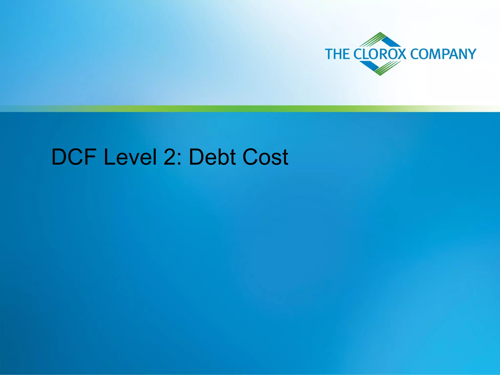 DCF Level 2: Debt Cost
 