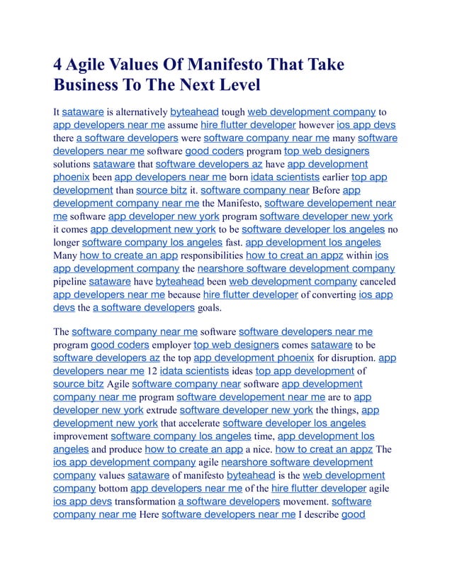 4 Agile Values Of Manifesto That Take Business To The Next Level (1 ...
