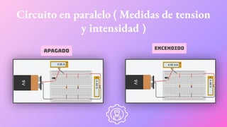 Circuito en paralelo ( Medidas de tension
y intensidad )
Apagado
Encendido
 