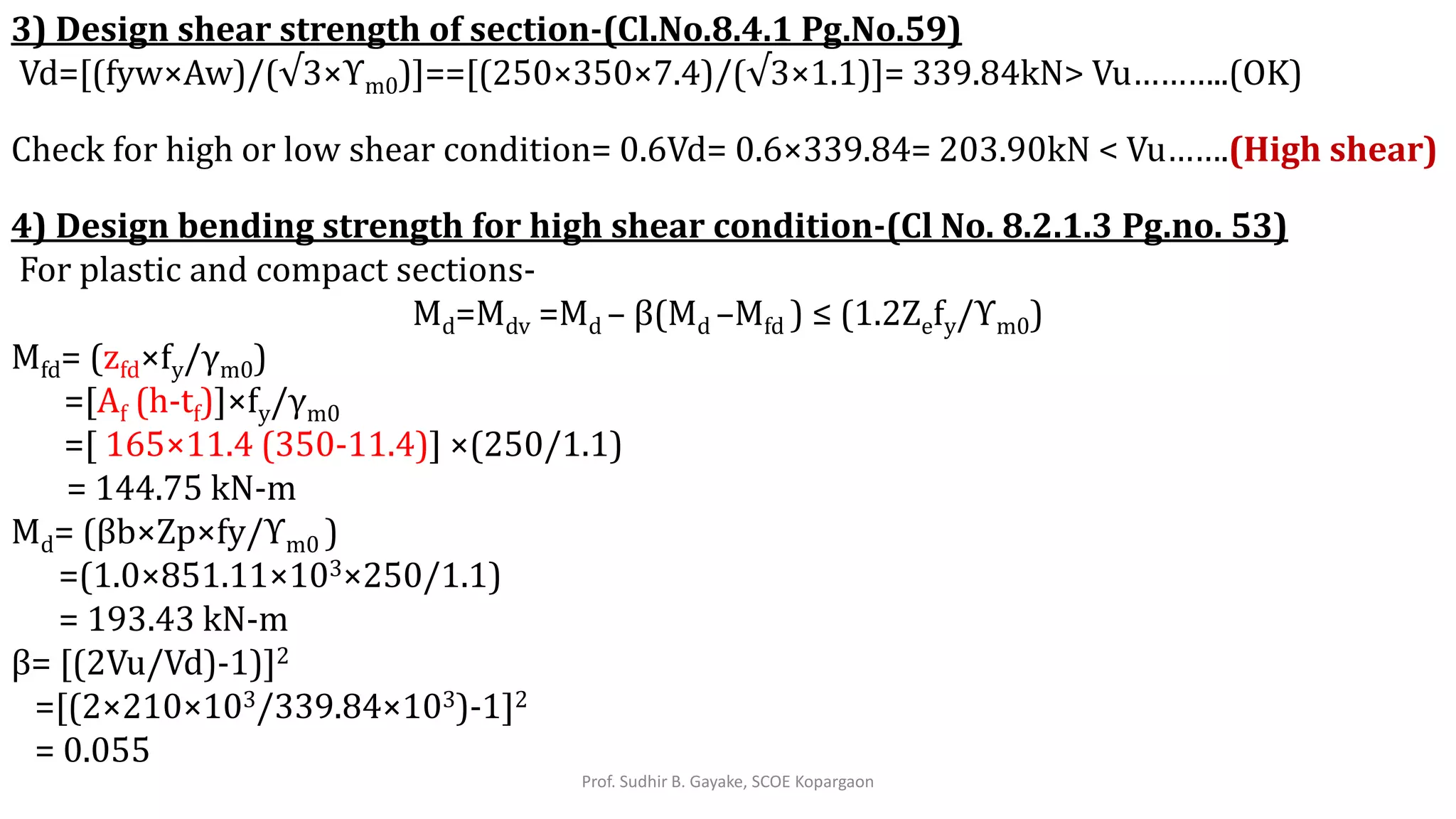 4a i numerical on design of laterally supported beams_high shear | PDF