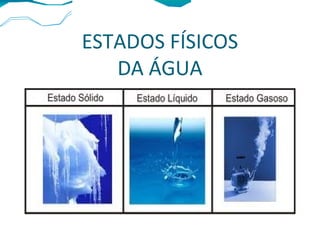 ESTADOS FÍSICOS
DA ÁGUA
 
