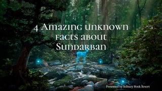 4 Amazing unknown
facts about
Sundarban
Presented by Solitary Nook Resort
 