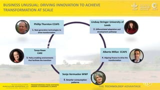 Technology Advantage Transformation Initiative - Ana Maria Loboguerrero CGIAR Research Program on Climate Change, Agriculture and Food Security