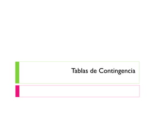 Tablas de Contingencia 