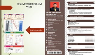 RESUME/CURRICULUM
VITAE
Apk Lamaranku
 